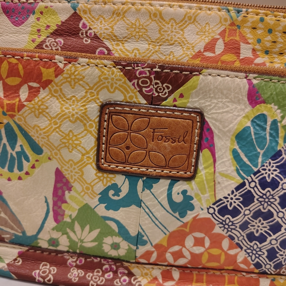 Fossil Unique Leather Patchwork Purse - image 3